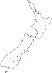 Locations of the CRN Members
